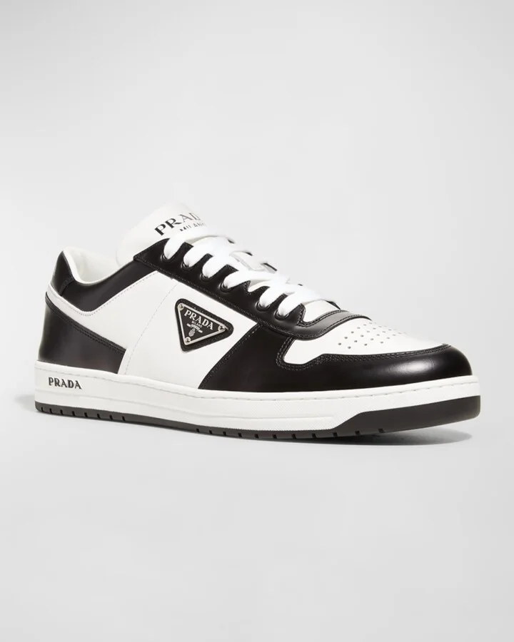 Men's Downtown Logo Leather Low-Top Sneakers - Image 4