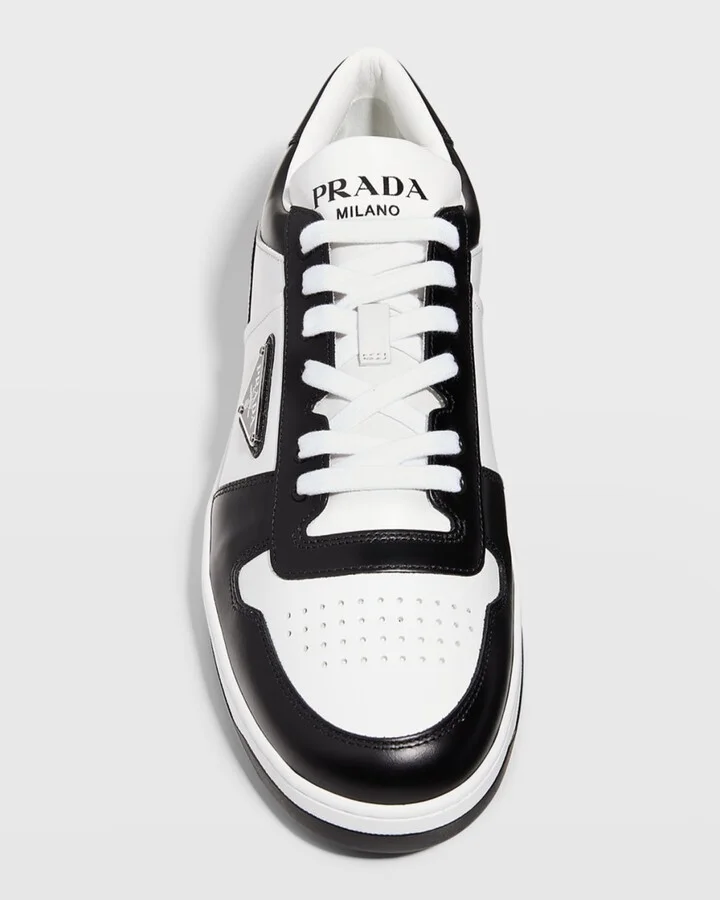 Men's Downtown Logo Leather Low-Top Sneakers - Image 5