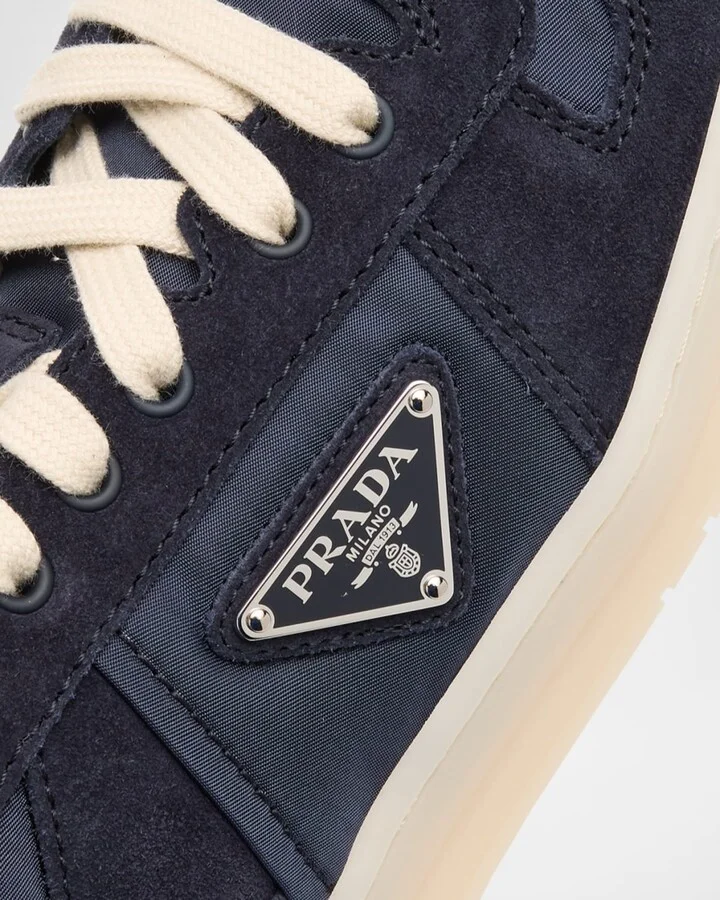 Men's Downtown Nylon and Suede Low-Top Sneakers - Image 3