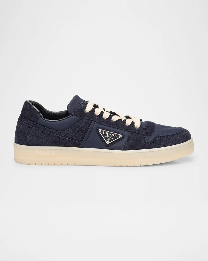 Men's Downtown Nylon and Suede Low-Top Sneakers