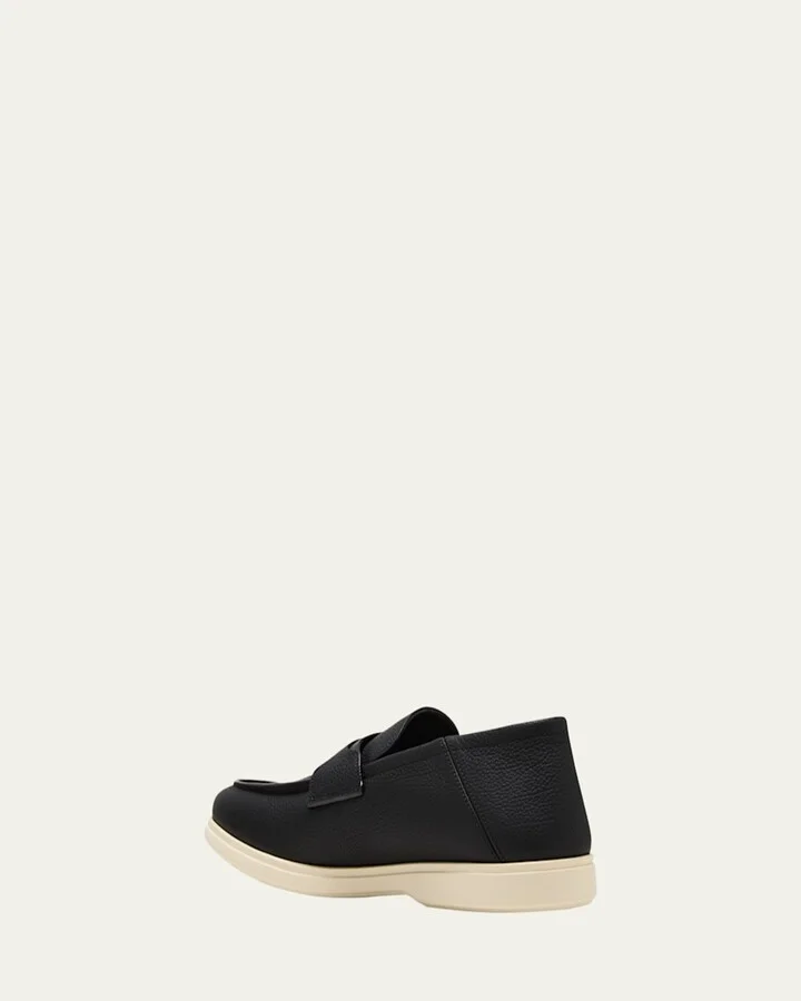Men's Drame Leather Gancio Penny Loafers - Image 5