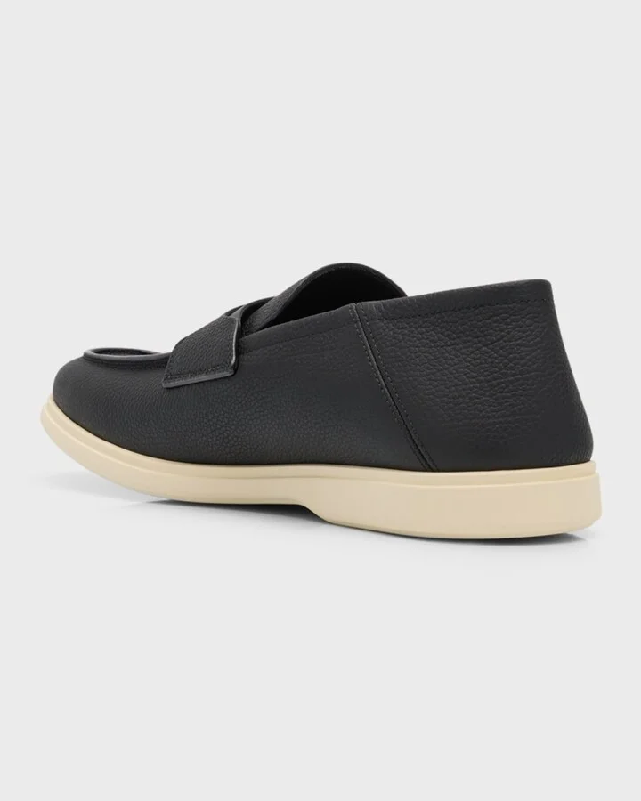 Men's Drame Leather Gancio Penny Loafers - Image 5