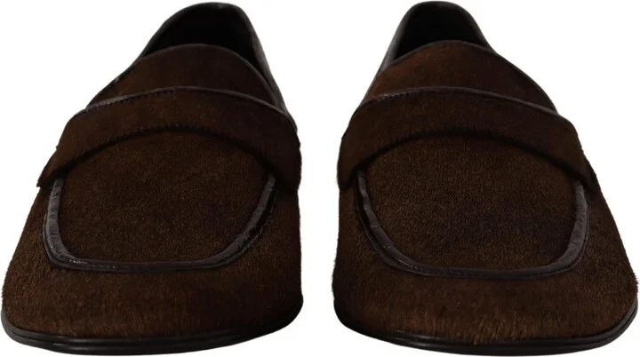 Men's Dress Loafers Brown Leather Slip Men's Shoes - Image 2