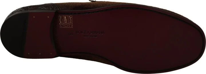 Men's Dress Loafers Brown Leather Slip Men's Shoes - Image 4