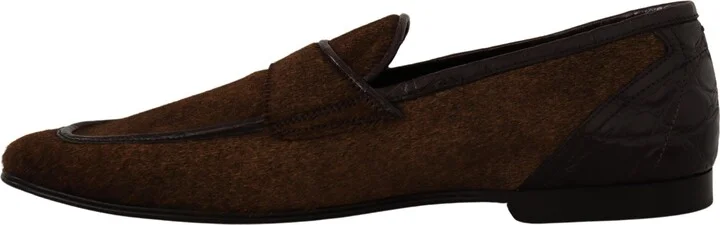 Men's Dress Loafers Brown Leather Slip Men's Shoes - Image 5