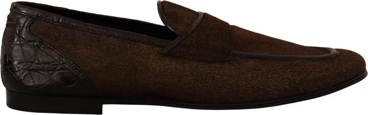 Men's Dress Loafers Brown Leather Slip Men's Shoes