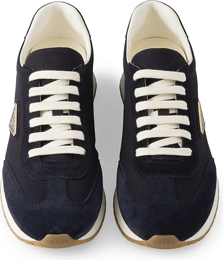 Men's Drill Fabric and Suede Sneakers - Blue - Size 9 - Image 2