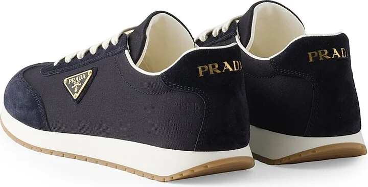Men's Drill Fabric and Suede Sneakers - Blue - Size 9 - Image 3
