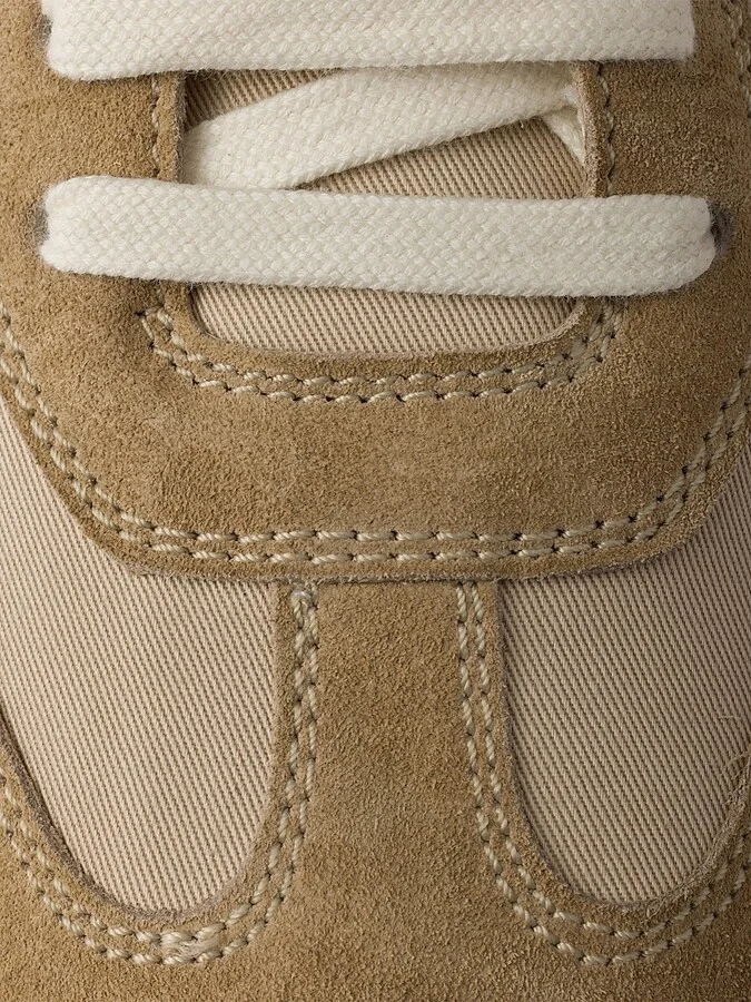 Men's Drill Fabric and Suede Sneakers - Blue - Size 9 - Image 8
