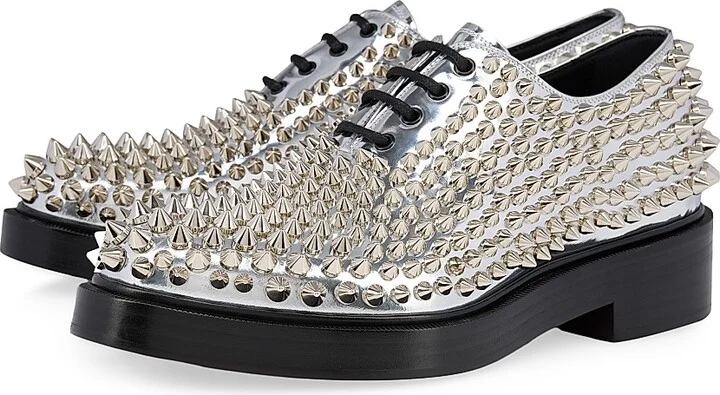 Men's DT Croydon Laminated Leather Oxford Shoes - Silver - Size 7 - Image 2