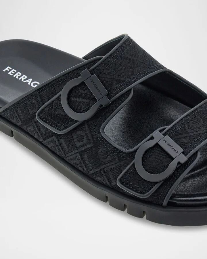 Men's Dual-Buckle Gancio Slide Sandals - Image 2
