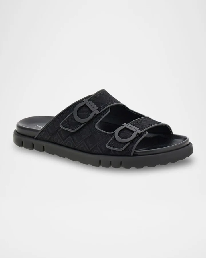 Men's Dual-Buckle Gancio Slide Sandals - Image 6