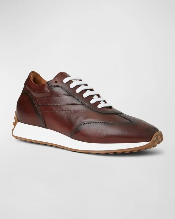 Men's Duccio Leather Running Sneakers - Image 3