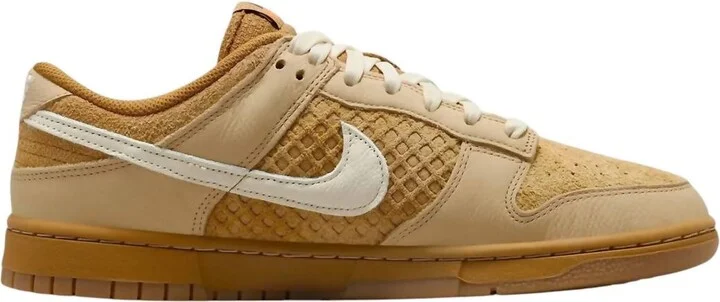 Men's Dunk Low Retro Waffle Sneakers In Wheat/sesame/black/coconut Milk