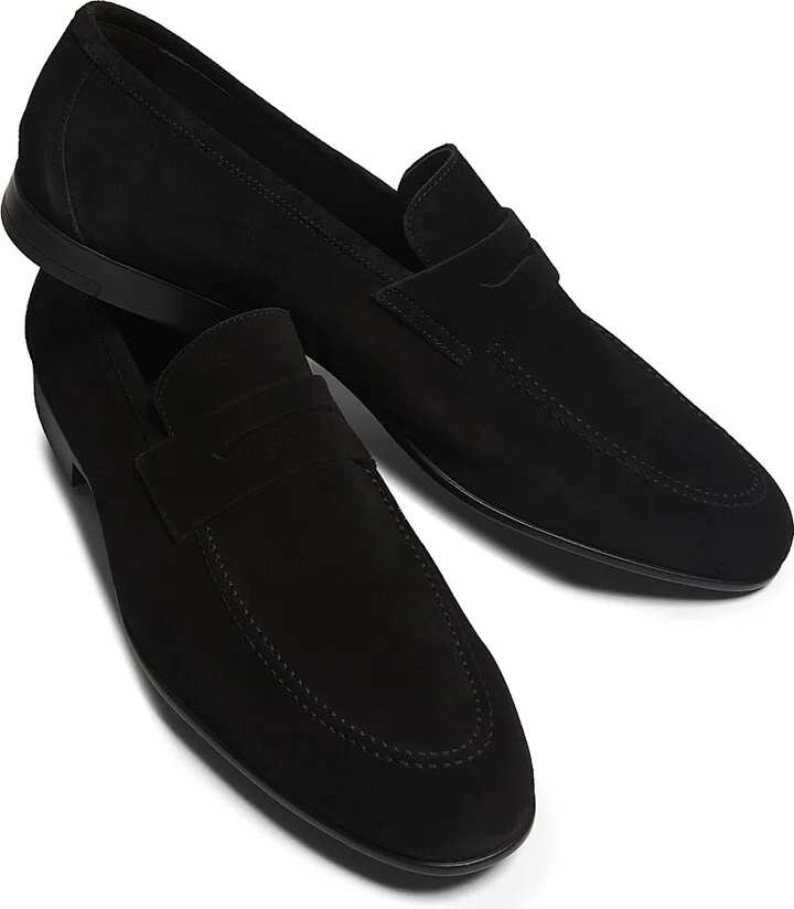 Men's Dunmore Suede Penny Loafers - Softynero - Size 7.5 - Image 4
