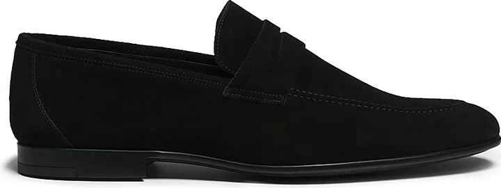 Men's Dunmore Suede Penny Loafers - Softynero - Size 7.5