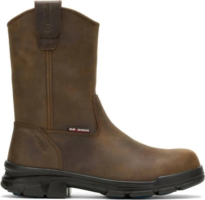 Men's Durashocks Sr Icon Soft Toe Waterproof Wellington Work Boot In Dark Brown