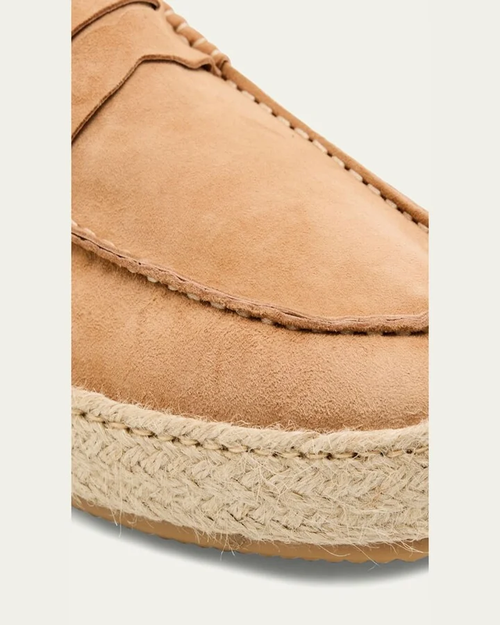 Men's Dylan Weatherproof Suede and Raffia Slip-On Sneakers - Image 4