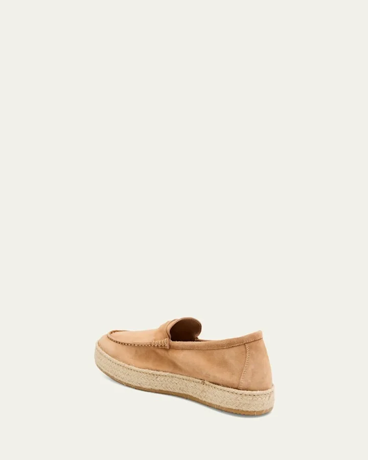 Men's Dylan Weatherproof Suede and Raffia Slip-On Sneakers - Image 5