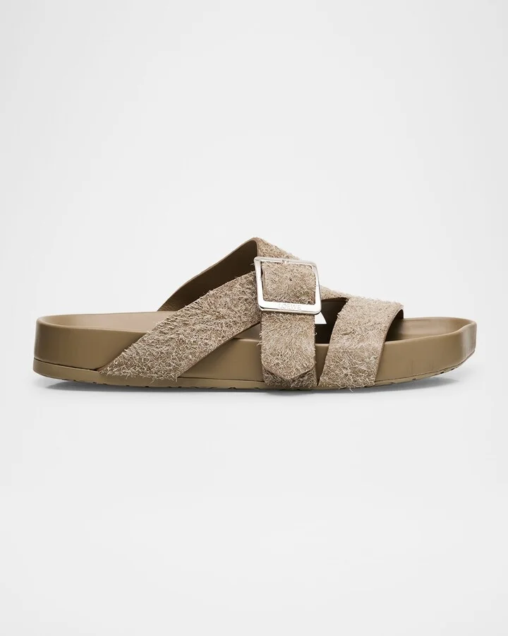 Men's Ease Brushed Suede Buckle Slide Sandals