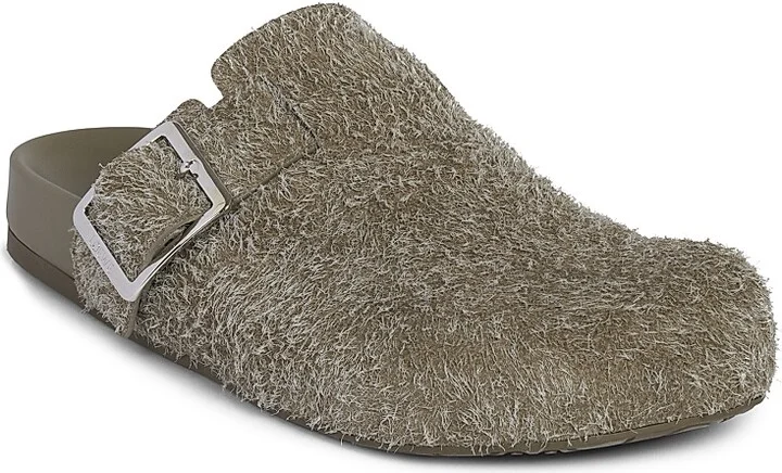 Men's Ease Buckle Brushed Suede Mules - Khaki Green - Size 7 - Image 2