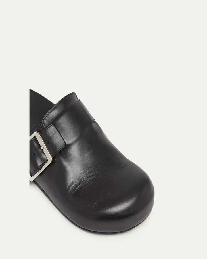 Men's Ease Buckle Calf Leather Mules - Image 5