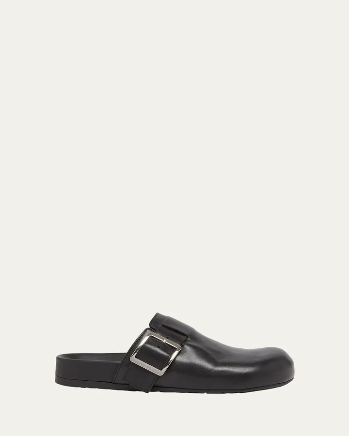 Men's Ease Buckle Calf Leather Mules