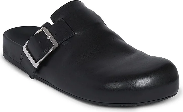 Men's Ease Buckle Leather Mules - Black - Size 7 - Image 2