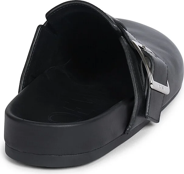 Men's Ease Buckle Leather Mules - Black - Size 7 - Image 3