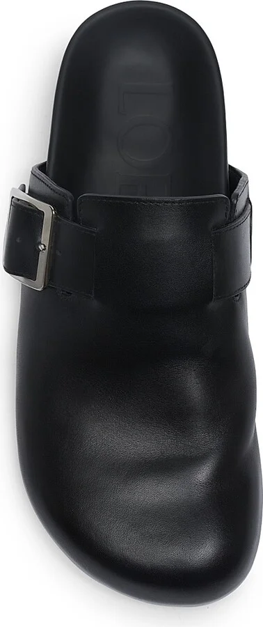 Men's Ease Buckle Leather Mules - Black - Size 7 - Image 4