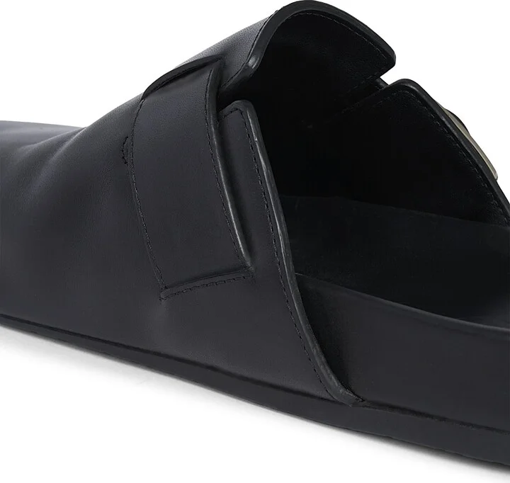 Men's Ease Buckle Leather Mules - Black - Size 7 - Image 6