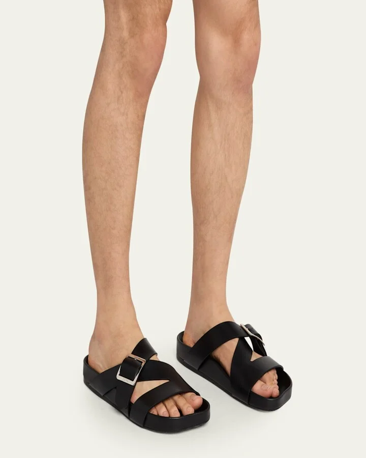 Men's Ease Calfskin Buckle Slide Sandals - Image 4