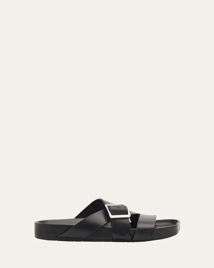 Men's Ease Calfskin Buckle Slide Sandals