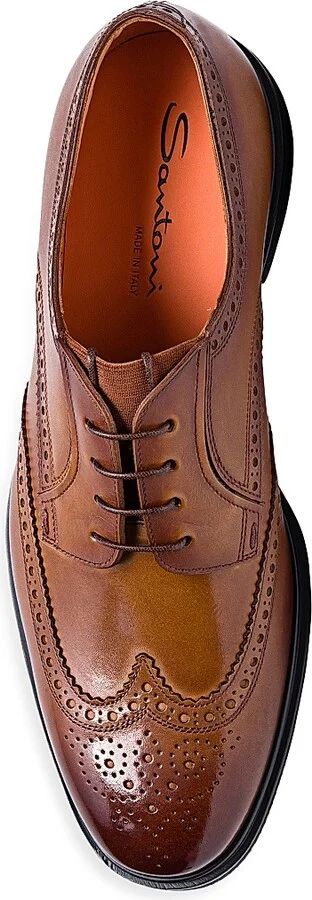 Men's Easy Brogue Dress Shoes - Light Brown - Size 7 - Image 4