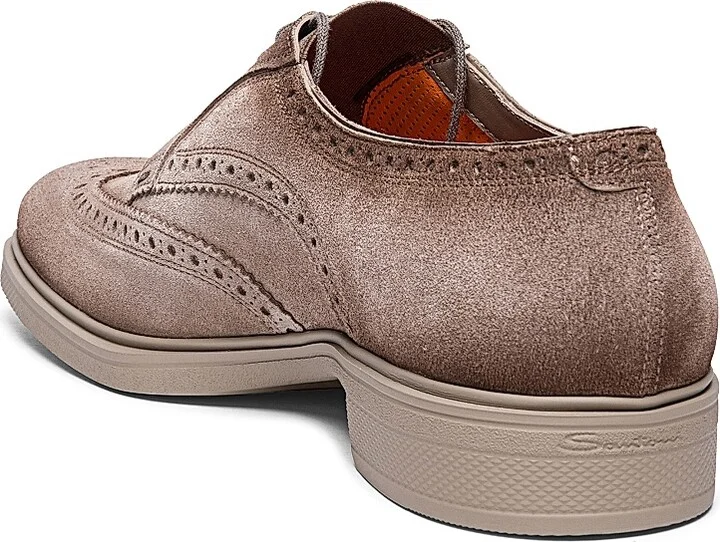 Men's Easy Brogue Suede Dress Shoes - Brown - Size 8 - Image 4