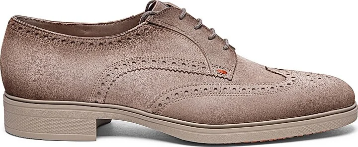 Men's Easy Brogue Suede Dress Shoes - Brown - Size 8