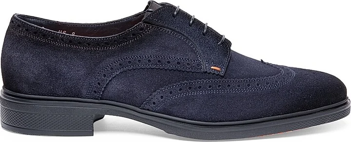 Men's Easy Suede Brogues - Blue - Size 8.5