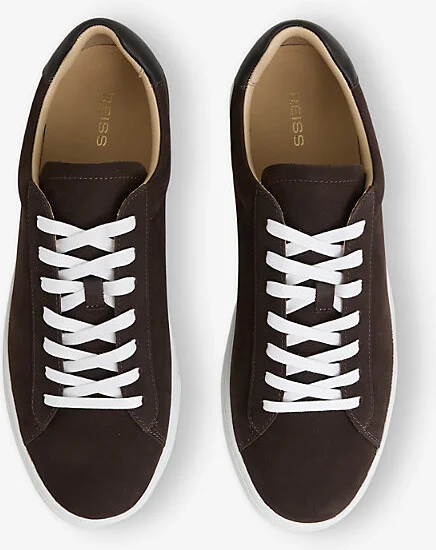 Mens Ecru Nubuck Leather Low-Top Trainers Eur 42 / 8 Uk Men - Image 3