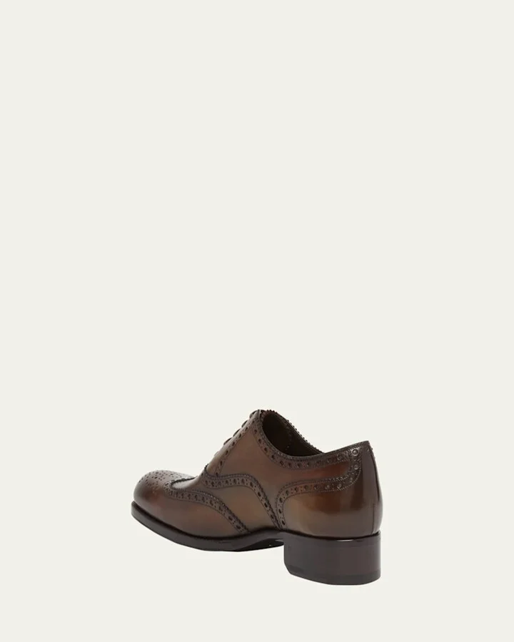 Men's Edgar Leather Wingtip Brogue Derby Shoes - Image 2
