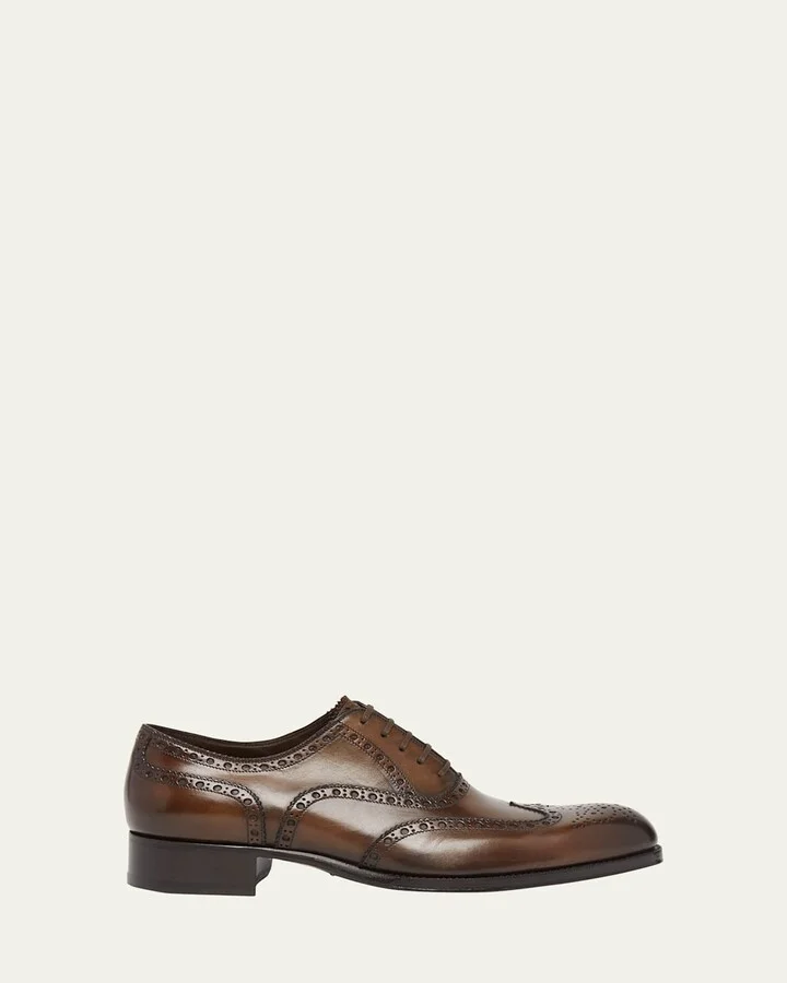 Men's Edgar Leather Wingtip Brogue Derby Shoes