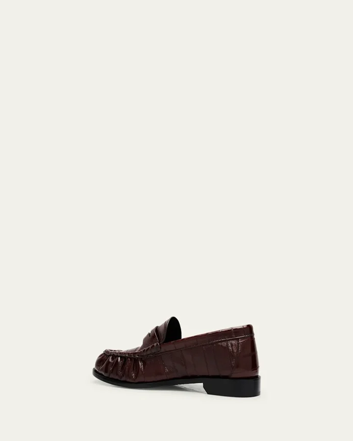 Men's Eel Leather Cassandre Penny Loafers - Image 3