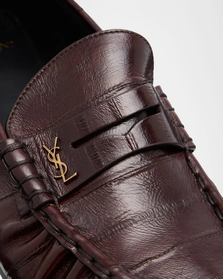 Men's Eel Leather Cassandre Penny Loafers - Image 2