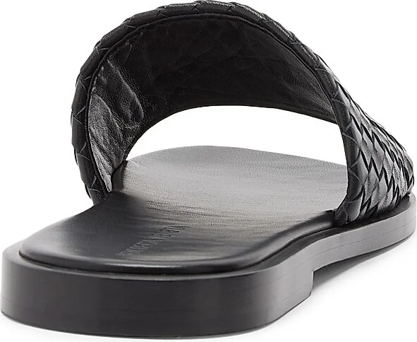Men's Elio Intrecciato Leather Sandals - Black - Size 6 - Image 3