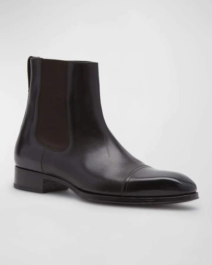 Men's Elkan Burnished Leather Chelsea Boots - Image 2