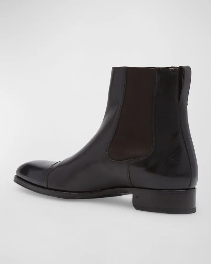 Men's Elkan Burnished Leather Chelsea Boots - Image 5