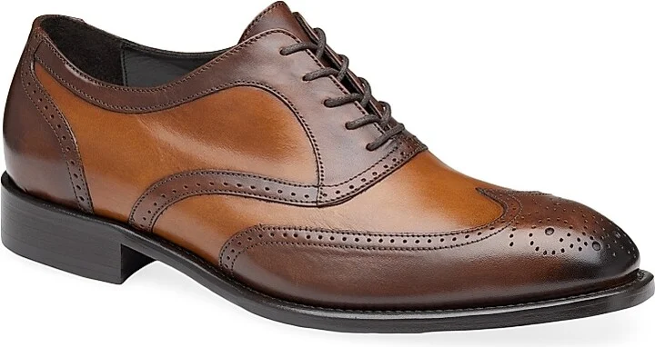 Men's Ellsworth Wingtip Leather Oxfords - Tan - Size 9 - Image 2