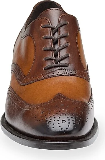 Men's Ellsworth Wingtip Leather Oxfords - Tan - Size 9 - Image 3