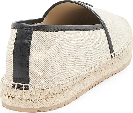 Men's Embroidered Logo Woven Espadrilles - Ivory - Size 7 - Image 3