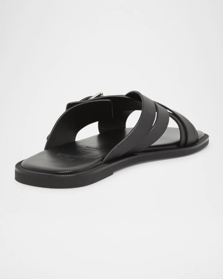 Men's Emircross Crisscross Leather Slide Sandals - Image 4