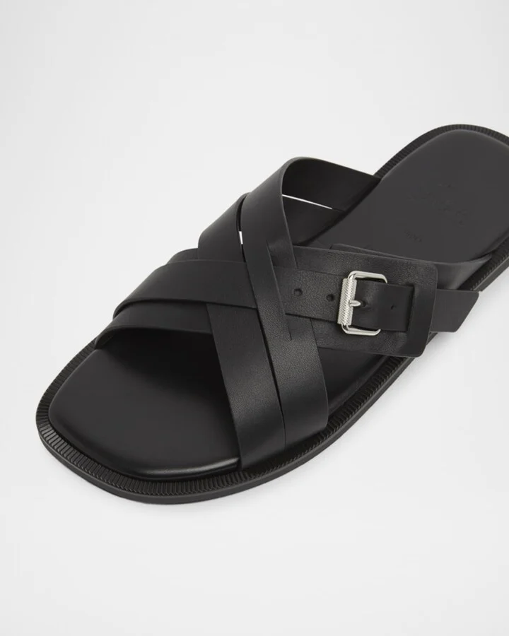Men's Emircross Crisscross Leather Slide Sandals - Image 5